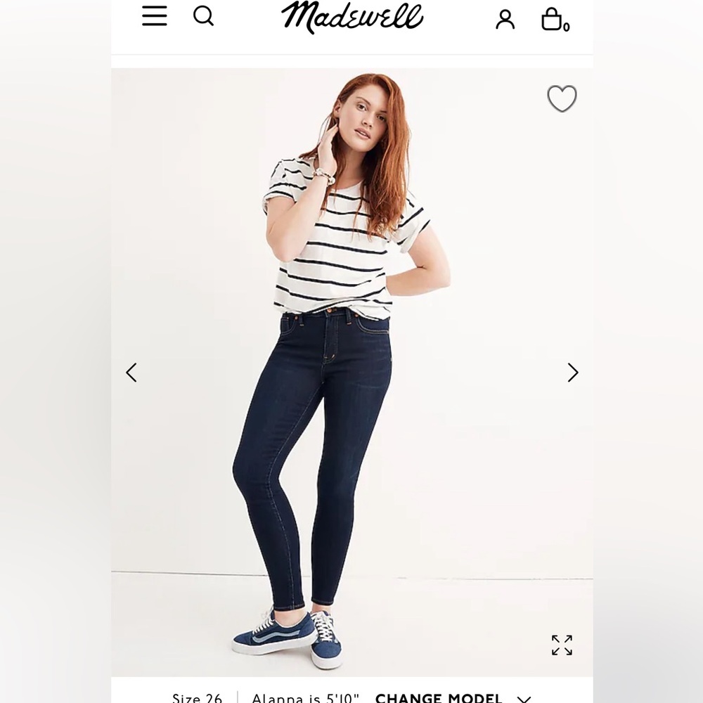 Madewell 9” mid ride skinny jean
